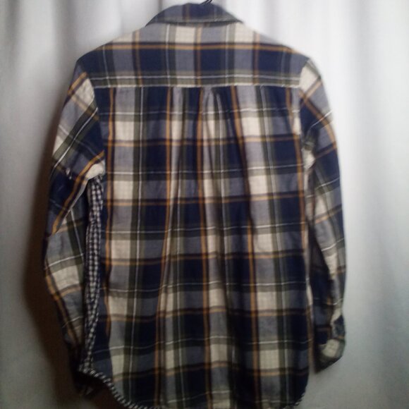 Lee Riders Button Up Shirt M Women Long Sleeve Plaid Blue Green - Picture 6 of 16
